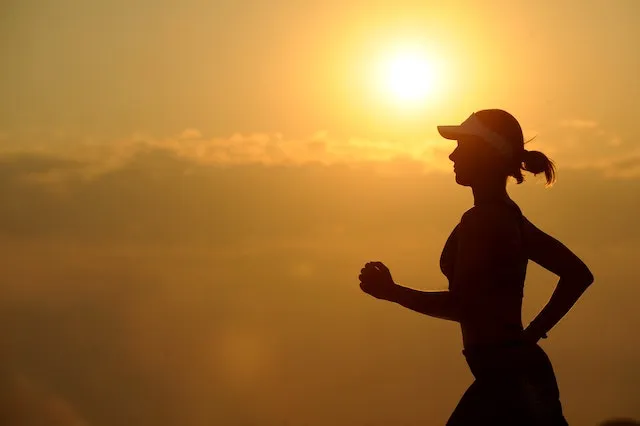 Running at sunset